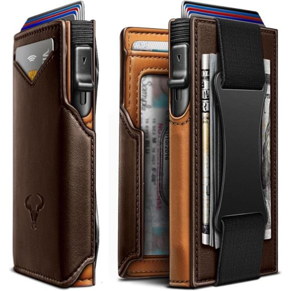 Slim Front Pocket Wallet for Men‎ - Gift Boxed, Money Clip, Card Holder, 3.8x2.7